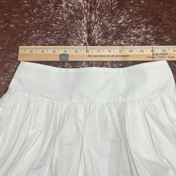 BDG White Bubble Hem Smocked Waist Cotton Mini Skirt Lined Y2K XS - Picture 9 of 11
